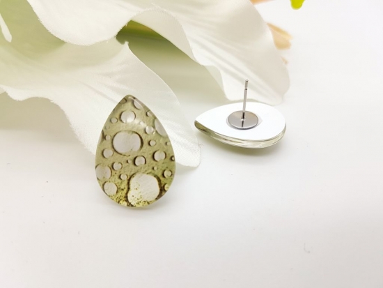 Preview: Tropfenform Tropfen Ohrstecker hellgelb